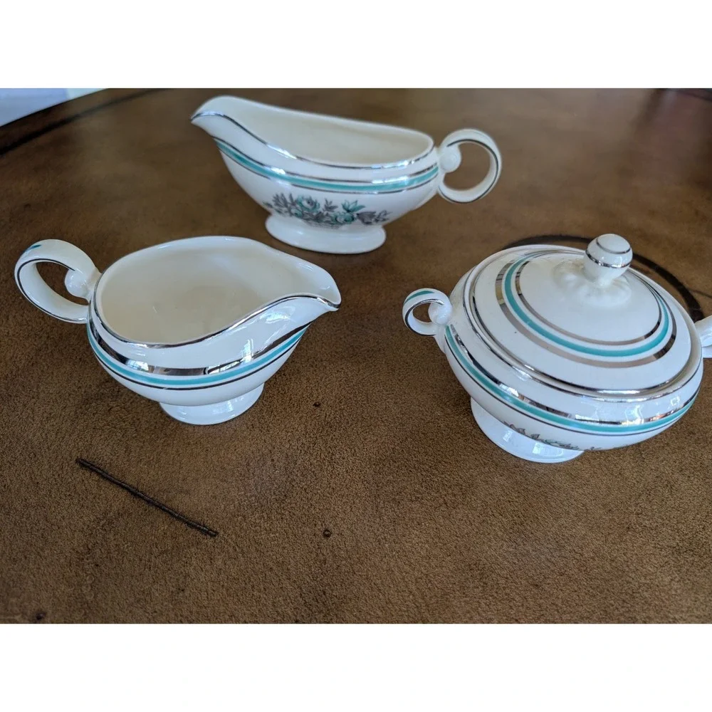 Vintage 1941 Taylor Smith Taylor 8414 Dinnerware Set – 90+ Pcs Basket of Flowers